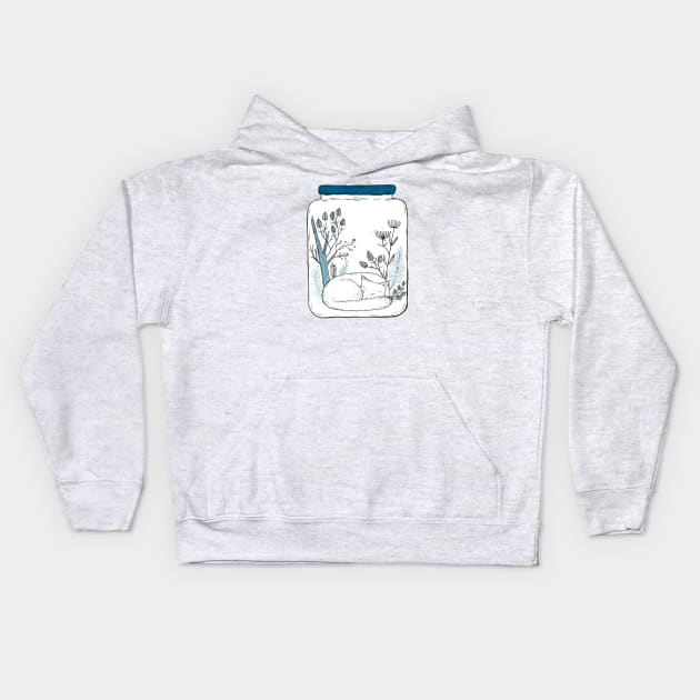 Arctic Fox Kids Hoodie by LittleInkings